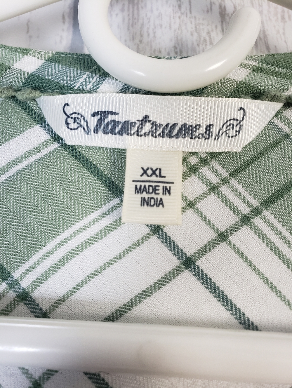 Tantrums 3/4 Sleeve Tiered tunic dress Kelly Green & Cream plaid 2X Cottagecorel - Picture 4 of 9